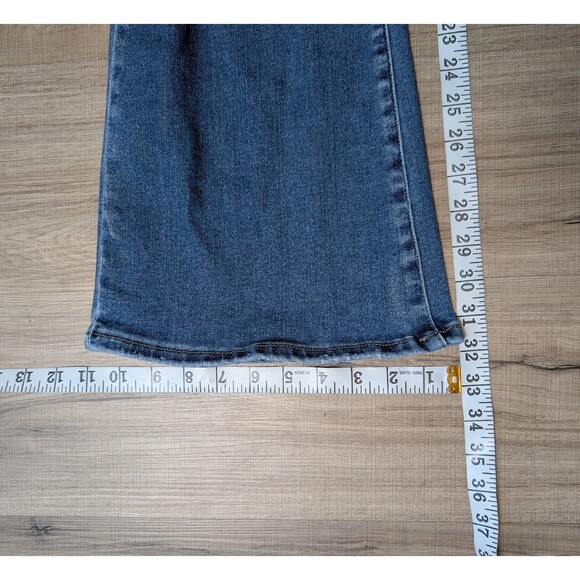 Kancan Blue Jeans Size 29X32 Flare High Rise Distressed Stretch - Picture 11 of 11